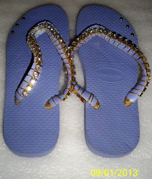 Havaianas Lilas com fios dourados